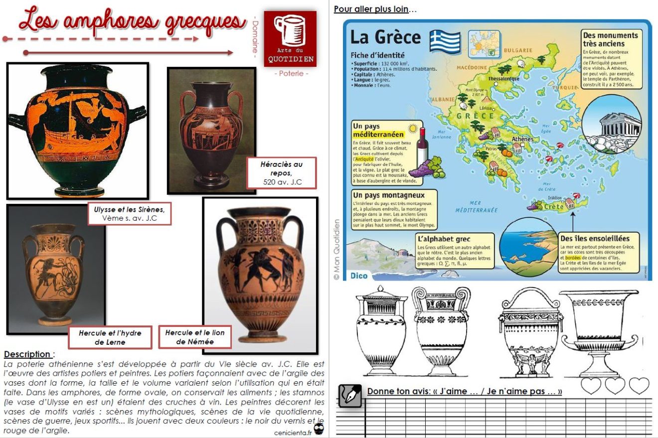 Les Grands événements De L'antiquité Ce2 CE2/CM1 • Littérature • Projet Grèce