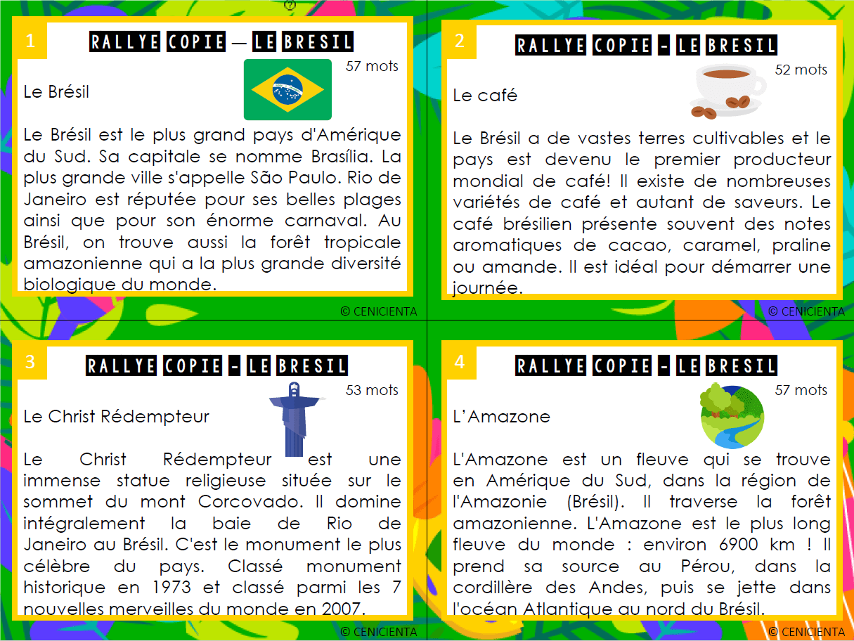 Brésil Page De Garde CE1/CE2 • Littérature • Projet Brésil
