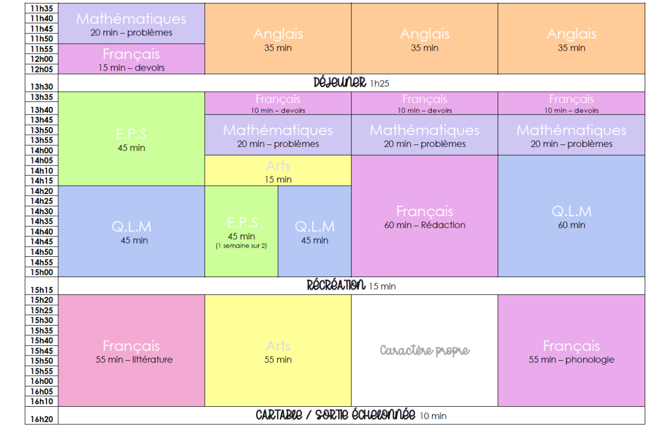 15 Séquences Espace Temps Cp/ce1 Pdf CE1 • Outils • Emploi du temps
